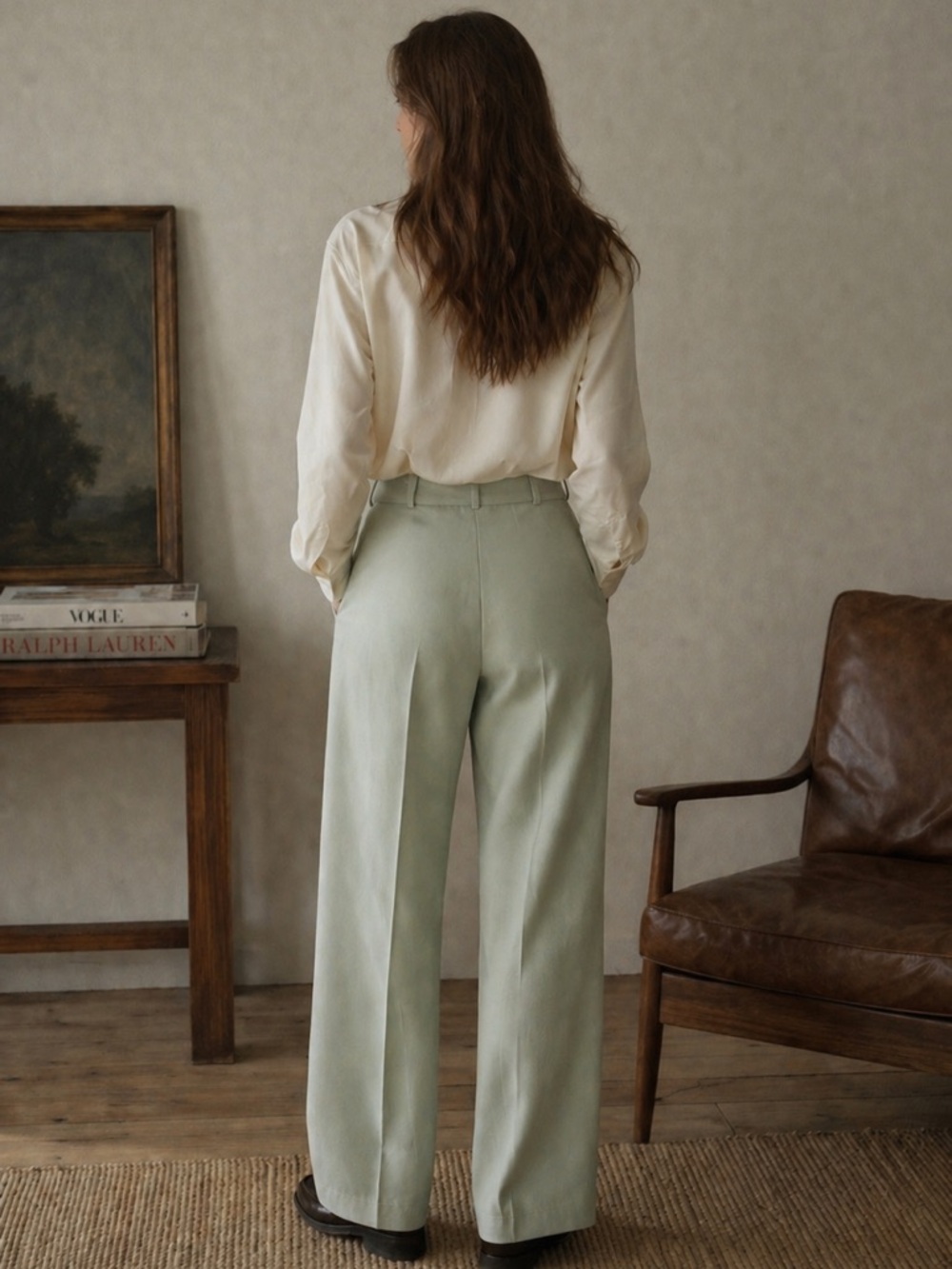 Vintage Laura Petites sage green trousers - Picture 2 of 7